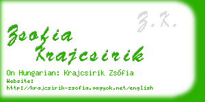 zsofia krajcsirik business card